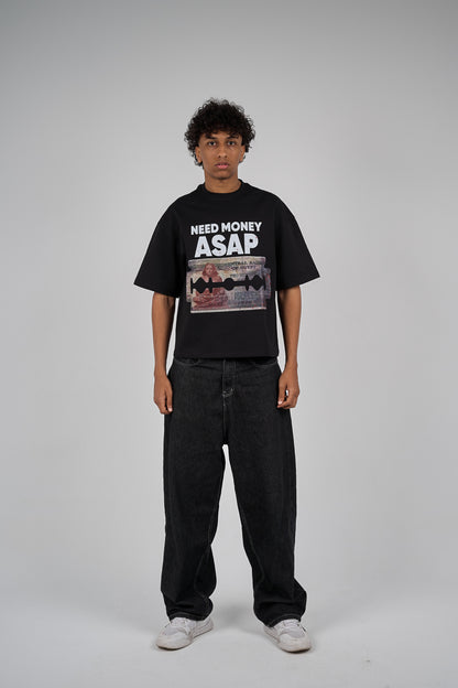 Need Money black 
boxy-t-shirt