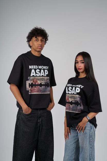 Need Money black 
boxy-t-shirt