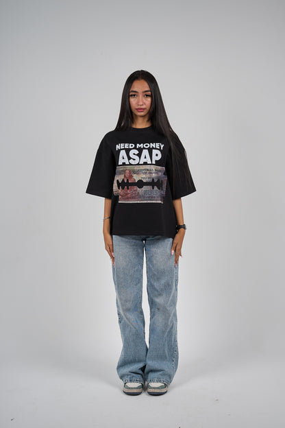 Need Money black 
boxy-t-shirt