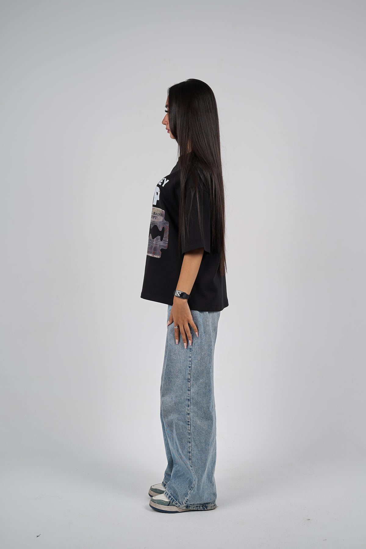 Need Money black 
boxy-t-shirt