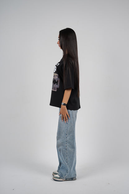 Need Money black 
boxy-t-shirt