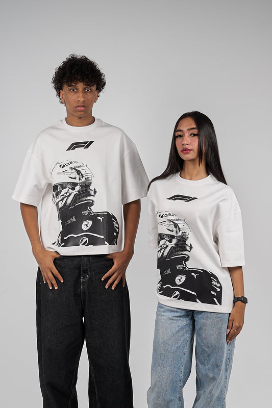 Lewis Hamilton white 
boxy-t-shirt